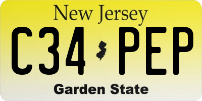 NJ license plate C34PEP