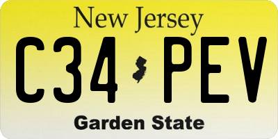 NJ license plate C34PEV