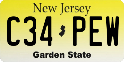 NJ license plate C34PEW