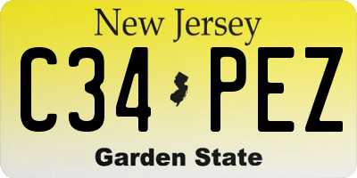 NJ license plate C34PEZ