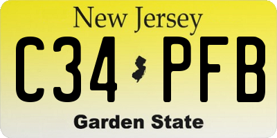 NJ license plate C34PFB