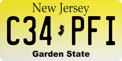 NJ license plate C34PFI