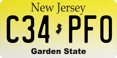 NJ license plate C34PFO