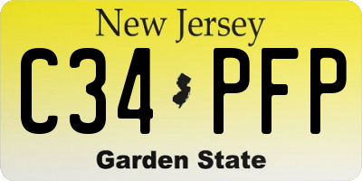 NJ license plate C34PFP