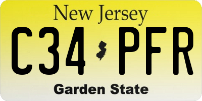 NJ license plate C34PFR