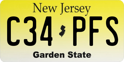 NJ license plate C34PFS
