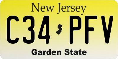 NJ license plate C34PFV