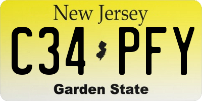 NJ license plate C34PFY