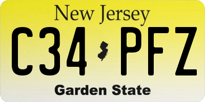 NJ license plate C34PFZ