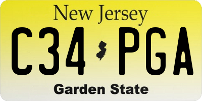 NJ license plate C34PGA