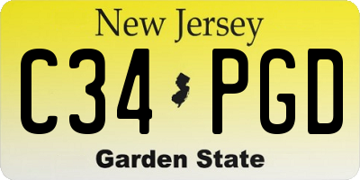 NJ license plate C34PGD