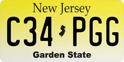 NJ license plate C34PGG