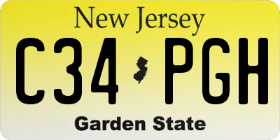 NJ license plate C34PGH