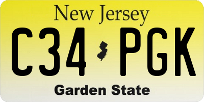 NJ license plate C34PGK