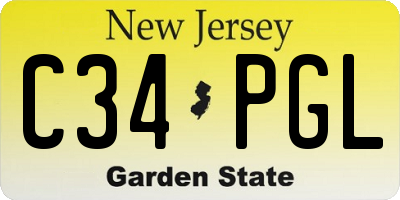 NJ license plate C34PGL