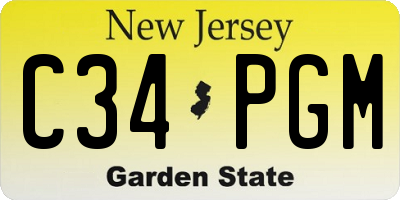 NJ license plate C34PGM