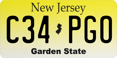NJ license plate C34PGO