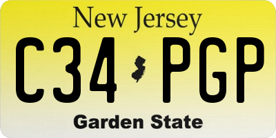 NJ license plate C34PGP