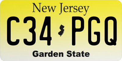 NJ license plate C34PGQ