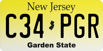 NJ license plate C34PGR