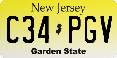 NJ license plate C34PGV