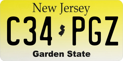 NJ license plate C34PGZ