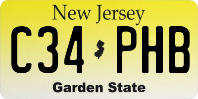 NJ license plate C34PHB