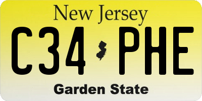 NJ license plate C34PHE