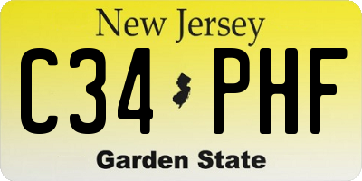 NJ license plate C34PHF