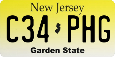 NJ license plate C34PHG
