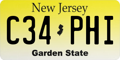 NJ license plate C34PHI