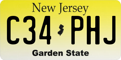 NJ license plate C34PHJ