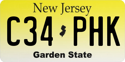 NJ license plate C34PHK