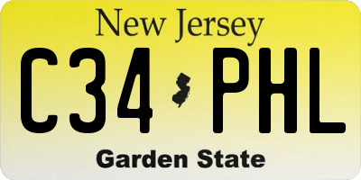 NJ license plate C34PHL