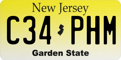 NJ license plate C34PHM