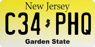 NJ license plate C34PHQ