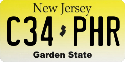 NJ license plate C34PHR