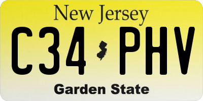 NJ license plate C34PHV