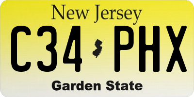 NJ license plate C34PHX