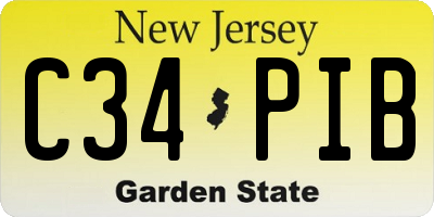 NJ license plate C34PIB