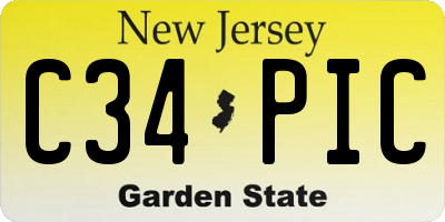NJ license plate C34PIC