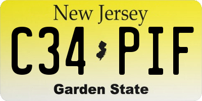 NJ license plate C34PIF