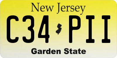 NJ license plate C34PII