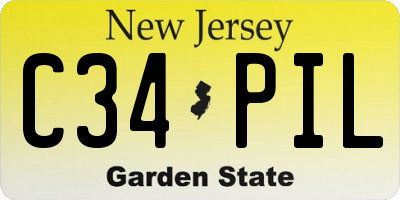 NJ license plate C34PIL