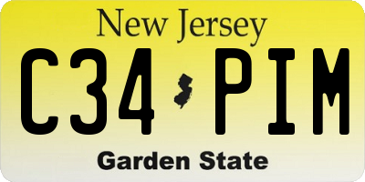 NJ license plate C34PIM