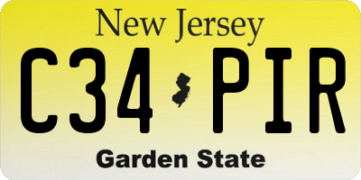 NJ license plate C34PIR