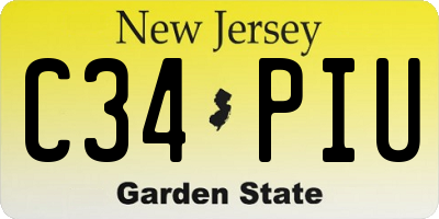 NJ license plate C34PIU