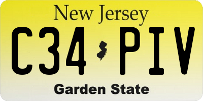 NJ license plate C34PIV