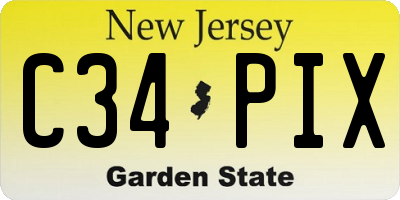 NJ license plate C34PIX