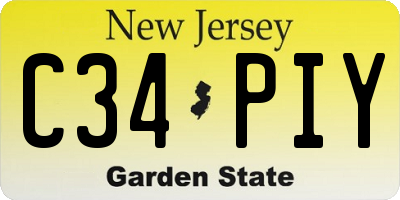 NJ license plate C34PIY